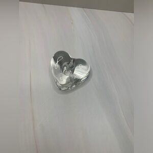 Small glass heart shaped‎ candle stick holder